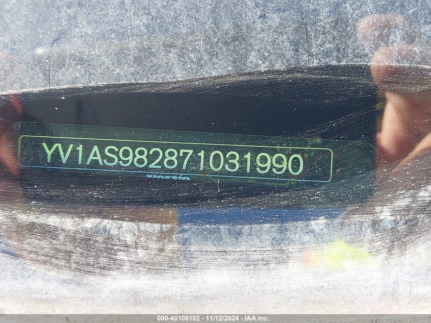 2007 Volvo S80 3.2 VIN: YV1AS982871031990 Lot: 40108102