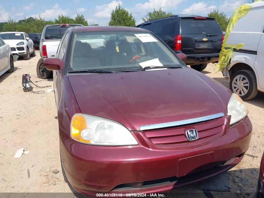 2003 Honda Civic Ex VIN: 2HGES26783H557241 Lot: 40108110