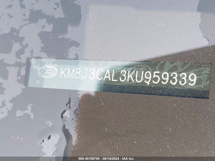 KM8J3CAL3KU959339 2019 Hyundai Tucson Sel