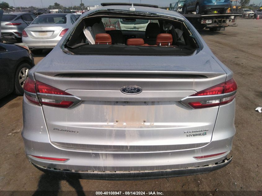 2019 Ford Fusion Hybrid Titanium VIN: 3FA6P0RU7KR167024 Lot: 40108947