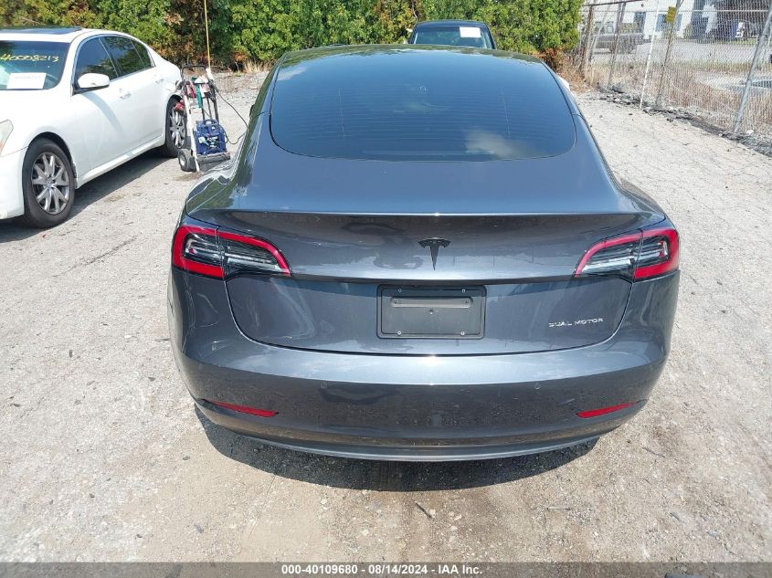 2021 Tesla Model 3 Long Range Dual Motor All-Wheel Drive VIN: 5YJ3E1EB7MF999089 Lot: 40109680