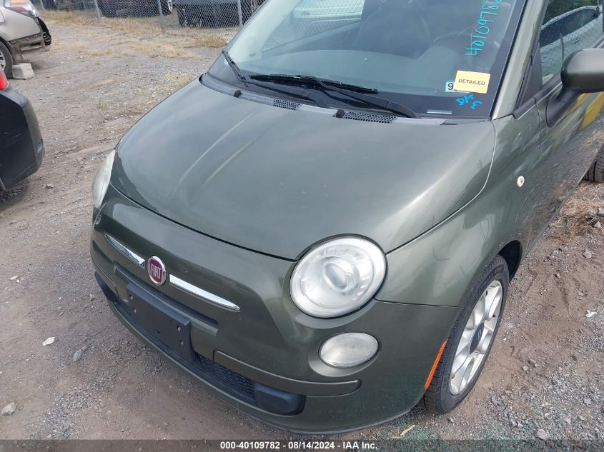 2012 Fiat 500 Pop VIN: 3C3CFFAR0CT102454 Lot: 40109782