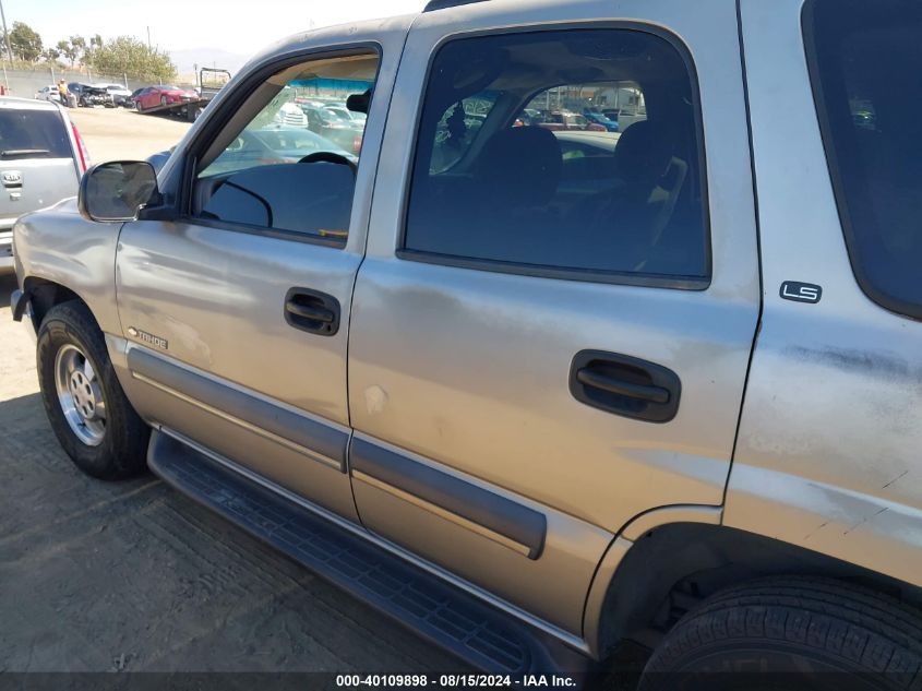 2002 Chevrolet Tahoe Ls VIN: 1GNEC13V92R163679 Lot: 40109898