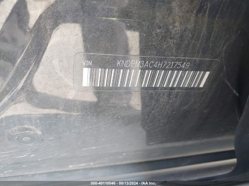 VIN KNDPM3AC4H7217549 2017 KIA SPORTAGE LX