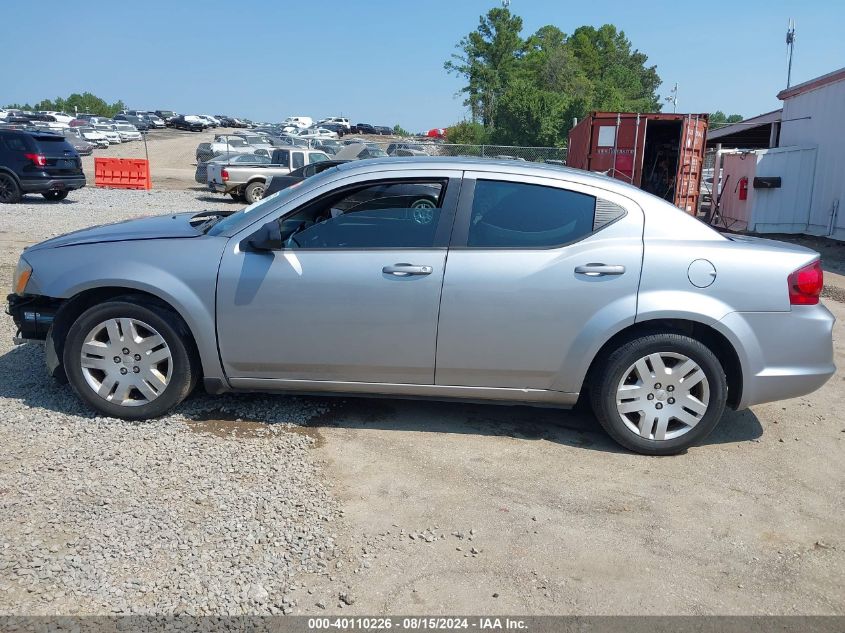 2014 Dodge Avenger Se VIN: 1C3CDZAGXEN188347 Lot: 40110226