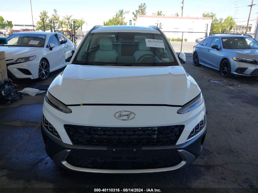 2022 Hyundai Kona Limited VIN: KM8K5CA34NU811736 Lot: 40110316