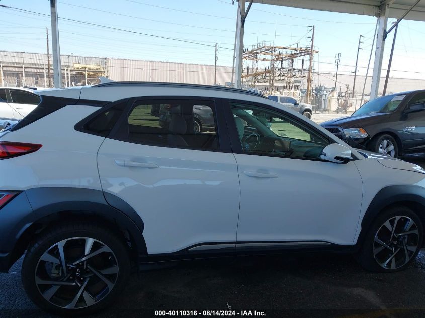 2022 Hyundai Kona Limited VIN: KM8K5CA34NU811736 Lot: 40110316