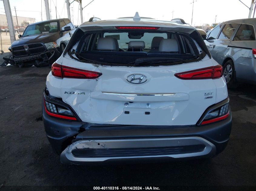 2022 Hyundai Kona Limited VIN: KM8K5CA34NU811736 Lot: 40110316