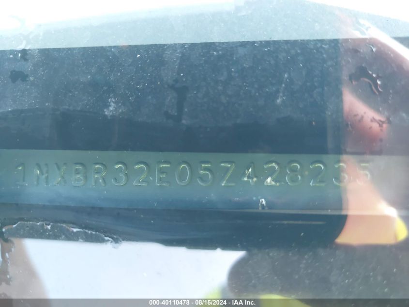 2005 Toyota Corolla S VIN: 1NXBR32E05Z428235 Lot: 40110478