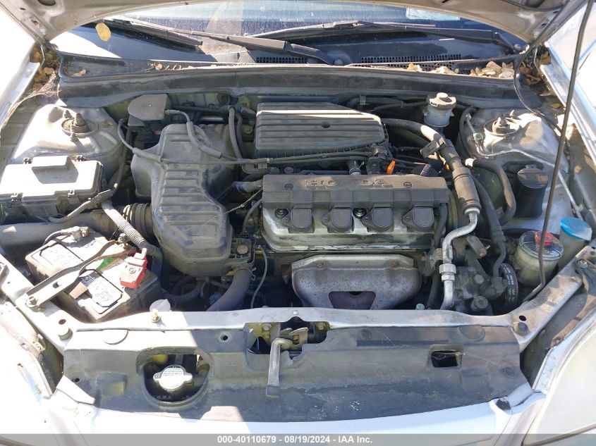 2003 Honda Civic Lx VIN: JHMES16523S002705 Lot: 40110679