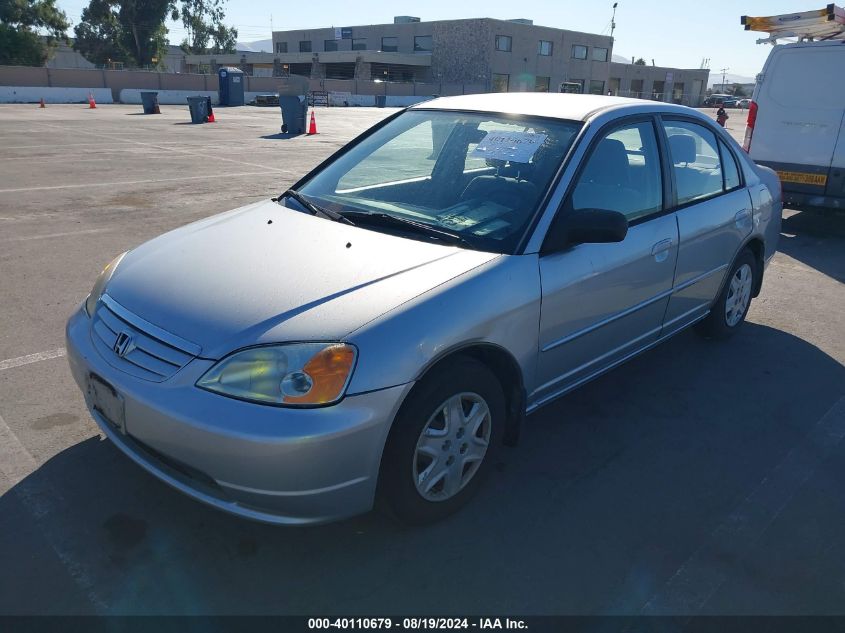 2003 Honda Civic Lx VIN: JHMES16523S002705 Lot: 40110679