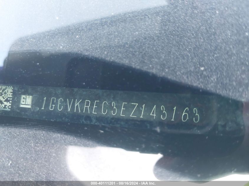 2014 Chevrolet Silverado 1500 2Lt VIN: 1GCVKREC3EZ143163 Lot: 40111201