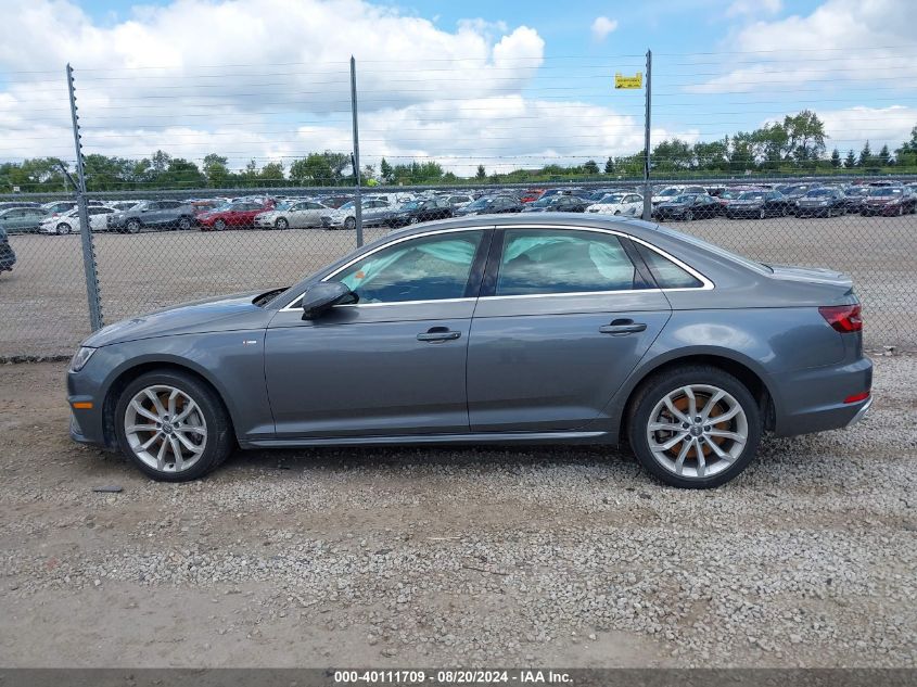 2019 Audi A4 45 Premium VIN: WAUDNAF49KA116276 Lot: 40111709