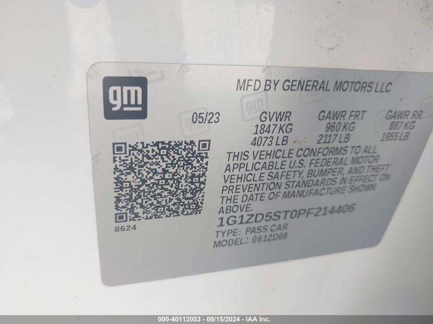 2023 CHEVROLET MALIBU FWD 1LT - 1G1ZD5ST0PF214406