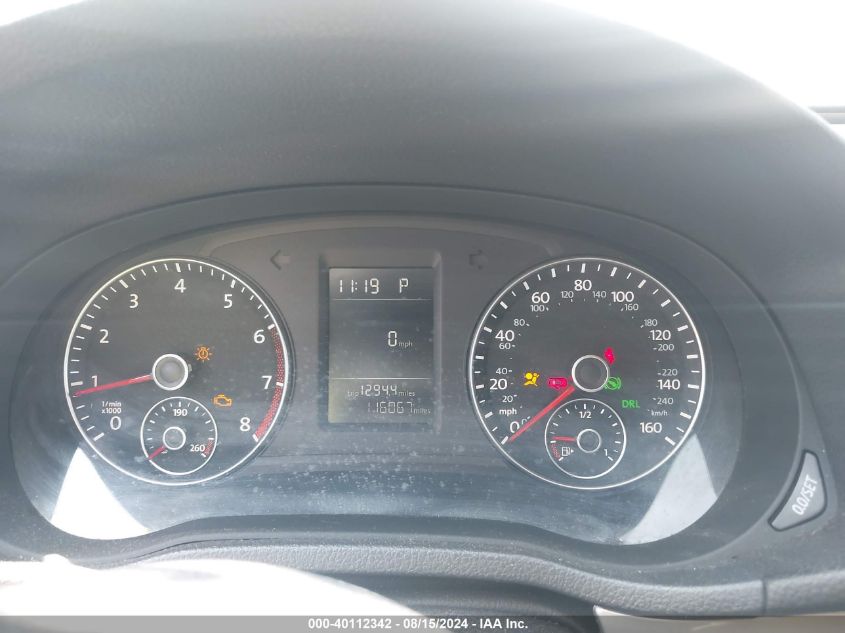 2012 Volkswagen Passat 2.5L S VIN: 1VWAP7A36CC087193 Lot: 40112342