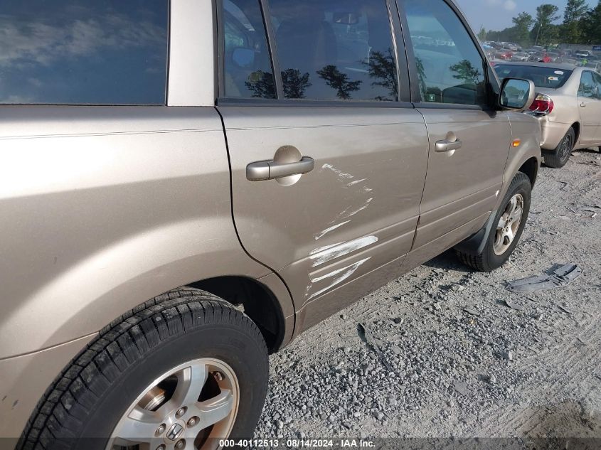 2006 Honda Pilot Ex-L VIN: 5FNYF287X6B000869 Lot: 40112513