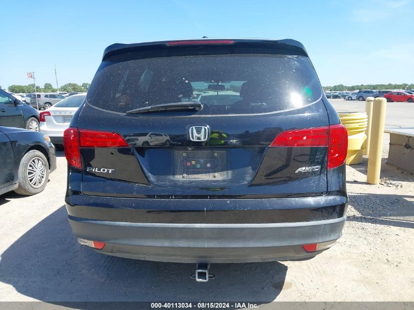 2016 Honda Pilot Ex-L VIN: 5FNYF6H56GB074636 Lot: 40113034