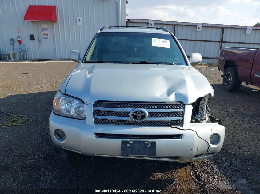 2006 Toyota Highlander Hybrid Limited V6 VIN: JTEEW21A260019628 Lot: 40113424