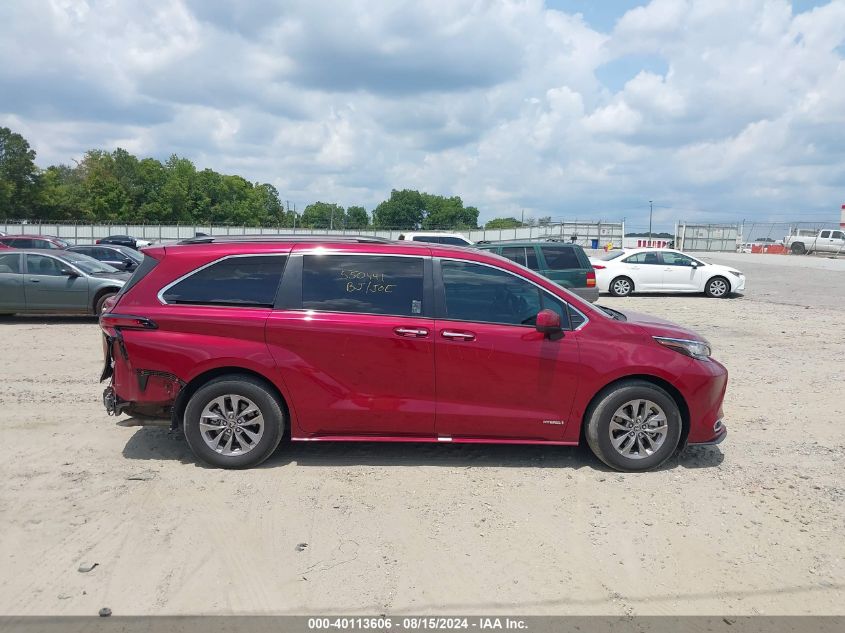 2021 Toyota Sienna Xle VIN: 5TDYRKECXMS063486 Lot: 40113606