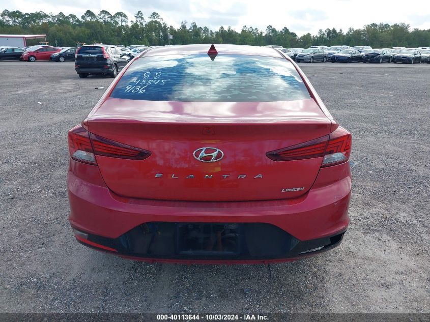 2019 Hyundai Elantra Limited VIN: 5NPD84LFXKH429136 Lot: 40113644