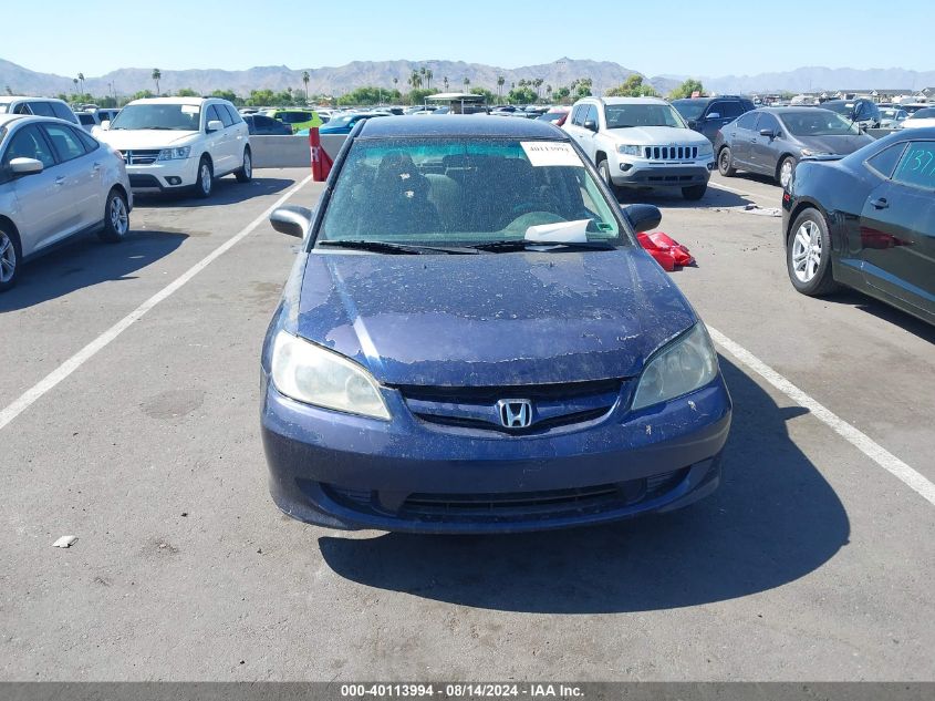 2004 Honda Civic Lx VIN: 1HGES165X4L021274 Lot: 40113994