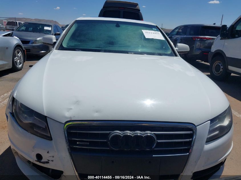 2012 Audi A4 2.0T Premium VIN: WAUFFAFL0CA055754 Lot: 40114455