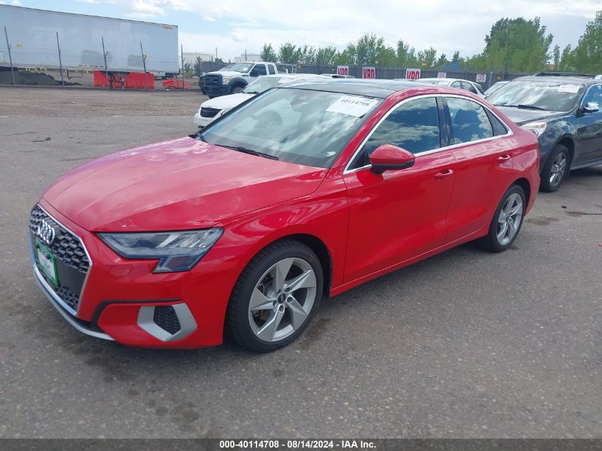 2022 Audi A3 Premium 40 Tfsi Front-Wheel Drive S Tronic VIN: WAUAUDGY8NA038487 Lot: 40114708