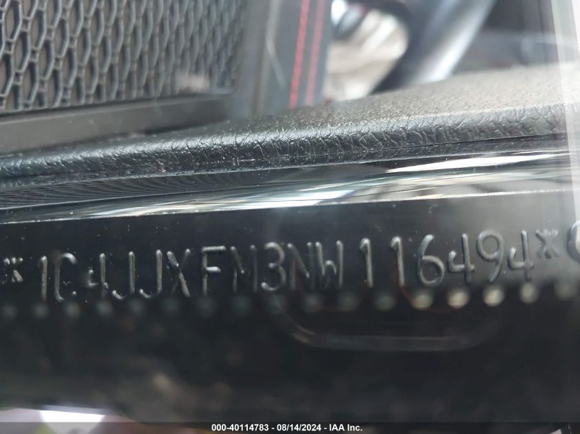 2022 Jeep Wrangler Unlimited Rubicon 4X4 VIN: 1C4JJXFM3NW116494 Lot: 40114783