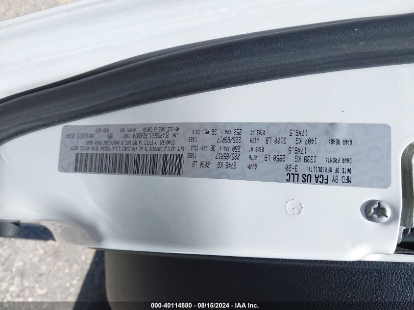 VIN 2C4RDGEG1LR202074 2020 DODGE GRAND CARAVAN GT