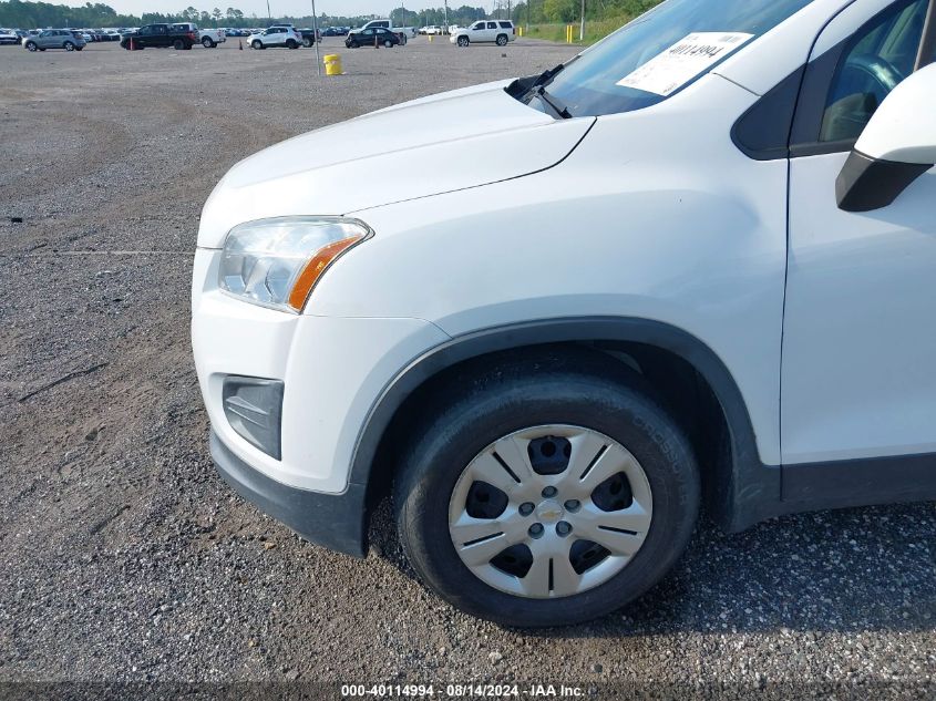 2015 Chevrolet Trax 1Ls VIN: 3GNCJKSB1FL226135 Lot: 40114994