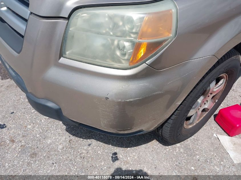 2006 Honda Pilot Ex-L VIN: 2HKYF18546H523850 Lot: 40115078