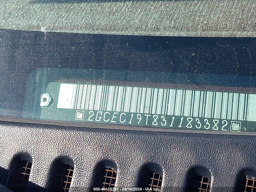 2003 Chevrolet Silverado 1500 Ls VIN: 2GCEC19T831183382 Lot: 40115391