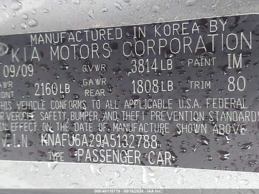 2010 Kia Forte Koup Ex VIN: KNAFU6A29A5132788 Lot: 40115719