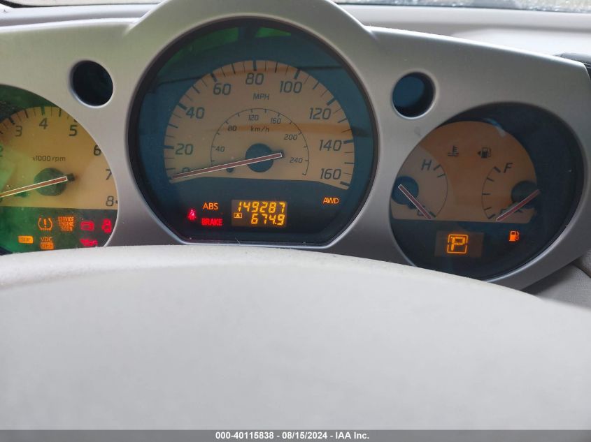 2004 Nissan Murano Sl/Se VIN: JN8AZ08W24W307051 Lot: 40115838