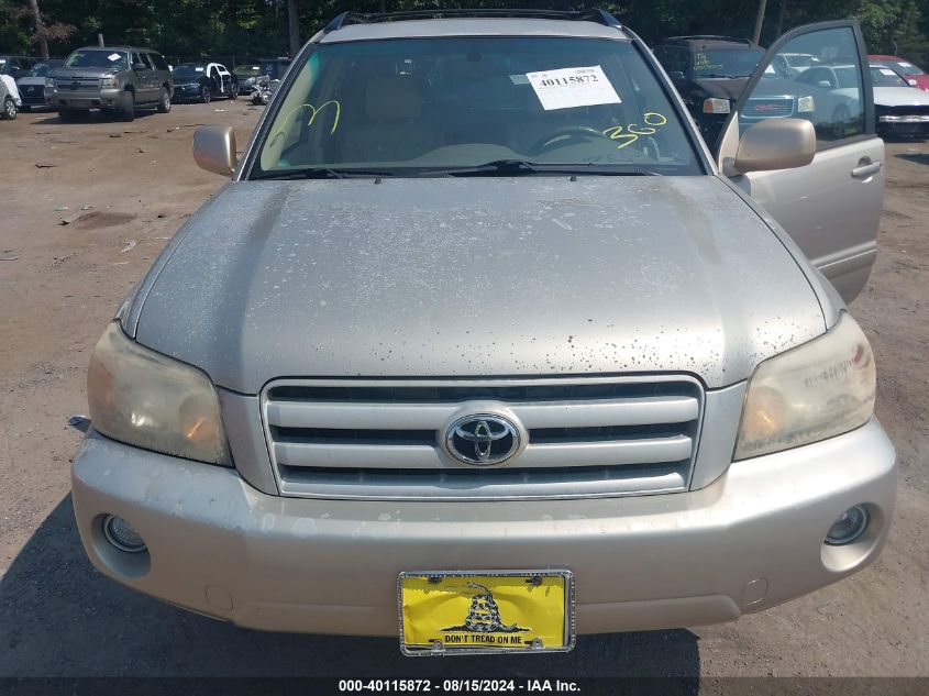 2005 Toyota Highlander Limited VIN: JTEEP21A550122361 Lot: 40115872