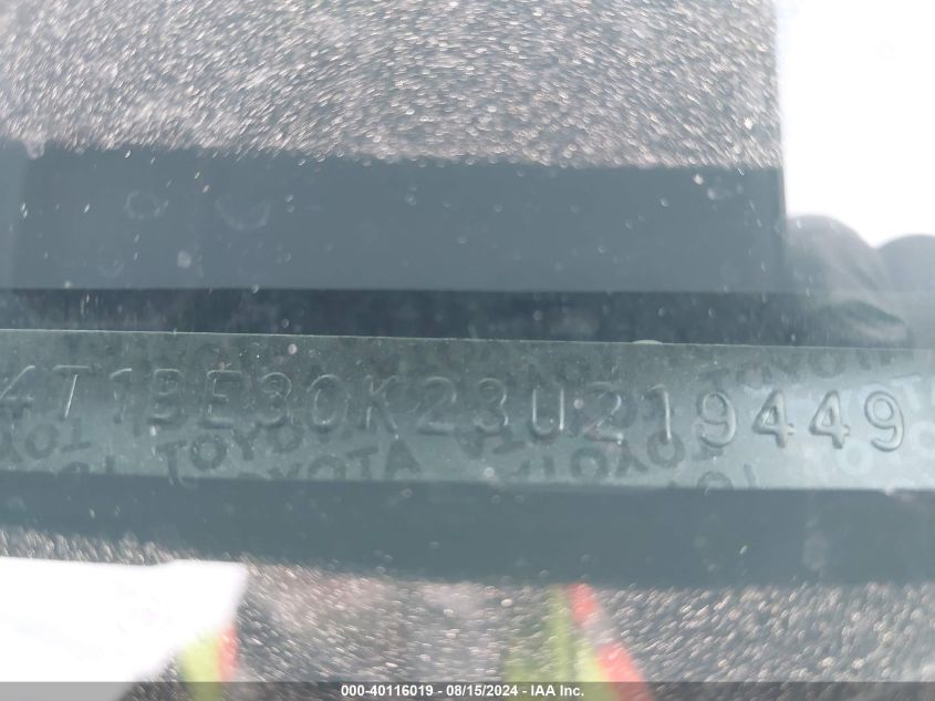 2003 Toyota Camry Le VIN: 4T1BE30K23U219449 Lot: 40116019