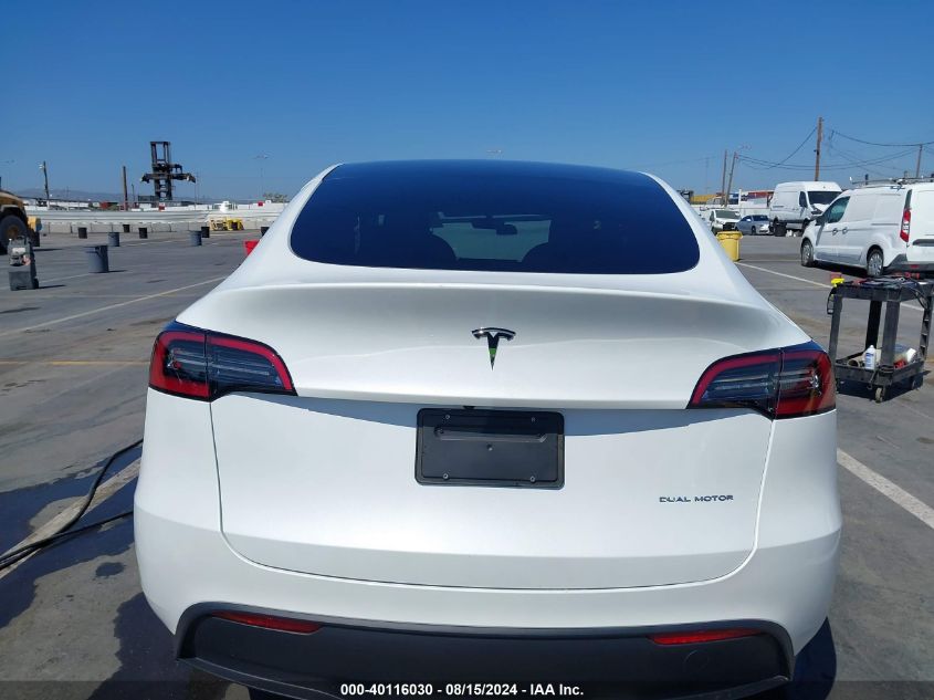 2023 Tesla Model Y Awd/Long Range Dual Motor All-Wheel Drive VIN: 7SAYGDEE6PF608338 Lot: 40116030