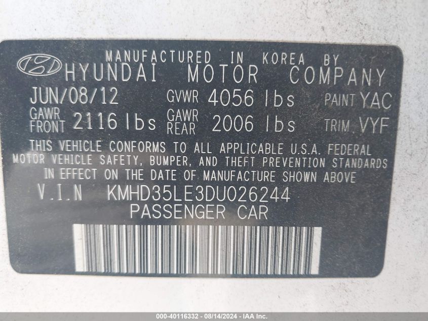 KMHD35LE3DU026244 2013 Hyundai Elantra Gt