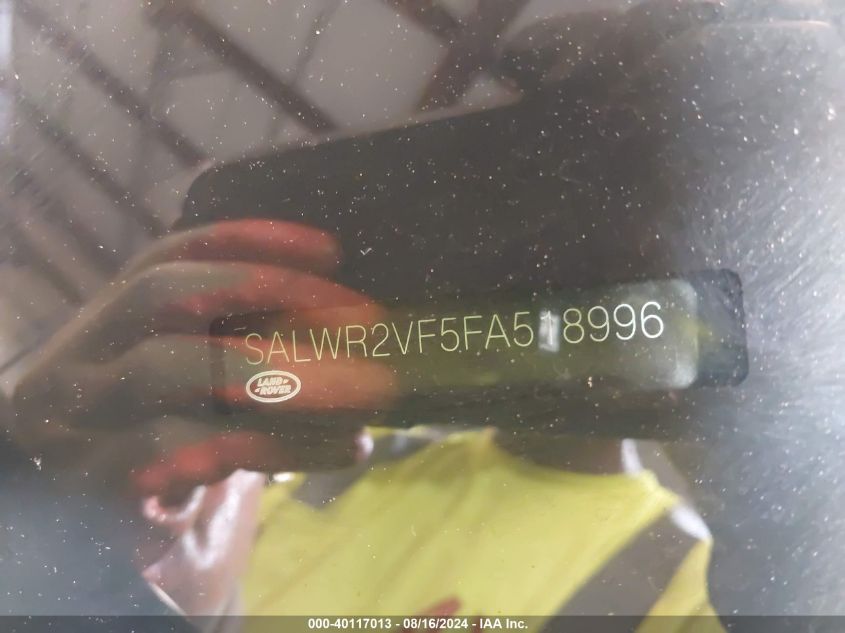 2015 Land Rover Range Rover Sport 3.0L V6 Supercharged Hse VIN: SALWR2VF5FA518996 Lot: 40117013