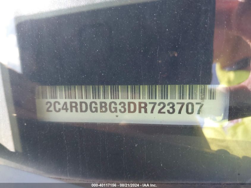 2013 Dodge Grand Caravan Se VIN: 2C4RDGBG3DR723707 Lot: 40117156