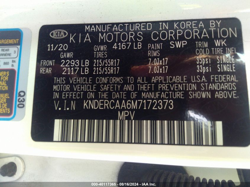 KNDERCAA6M7172373 2021 Kia Seltos Ex