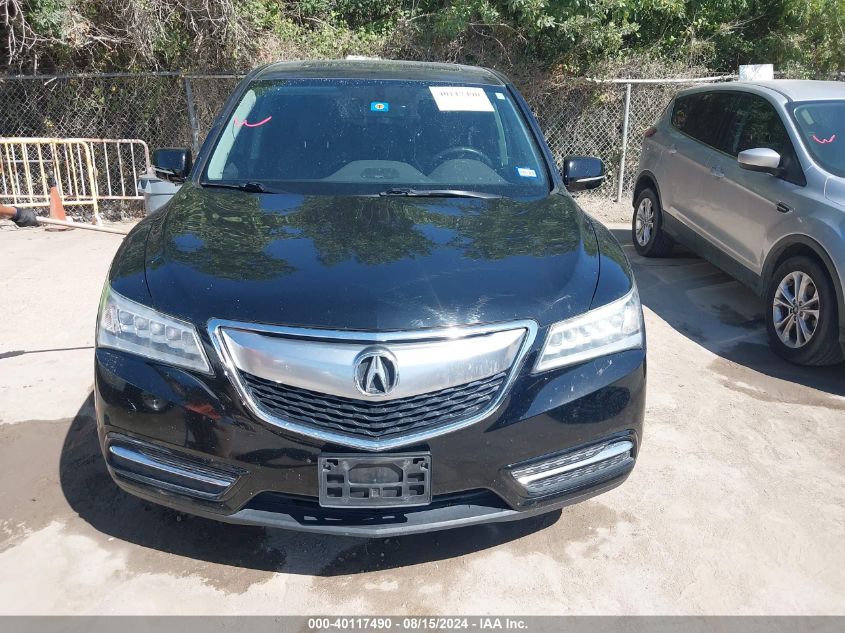 2016 Acura Mdx Acurawatch Plus Package VIN: 5FRYD3H20GB009614 Lot: 40117490