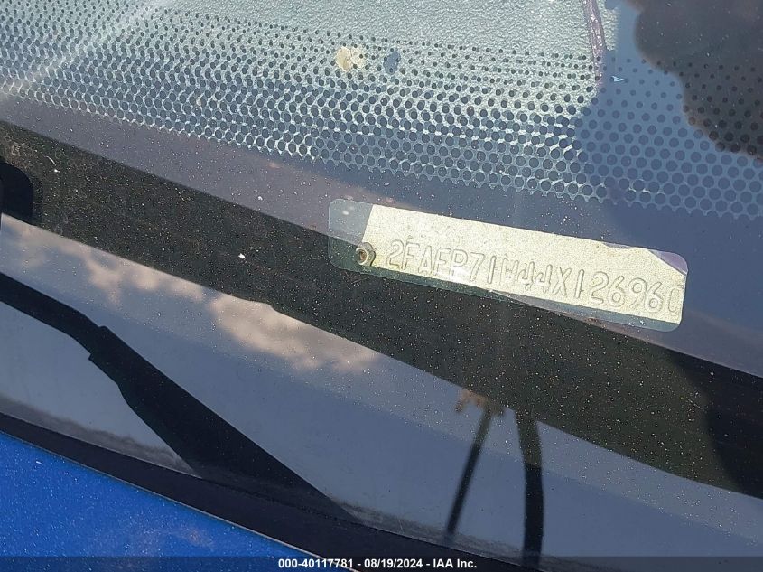 2004 Ford Crown Victoria Police VIN: 2FAFP71W44X126960 Lot: 40117781