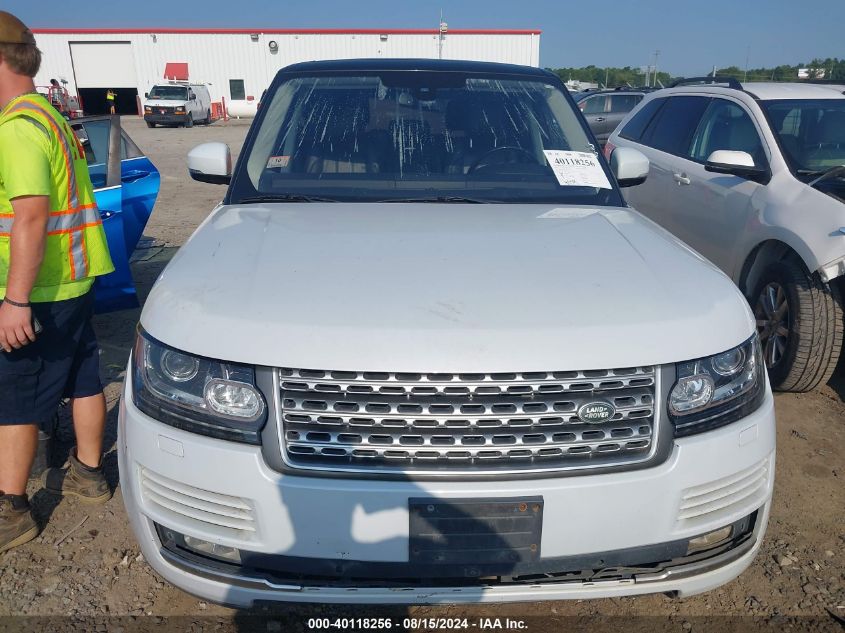 2016 Land Rover Range Rover 3.0L V6 Supercharged Hse VIN: SALGS2VF9GA253588 Lot: 40118256