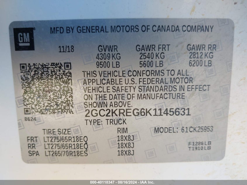 2019 CHEVROLET SILVERADO 2500HD WT - 2GC2KREG6K1145631