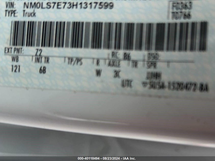 2017 FORD TRANSIT CONNECT XL - NM0LS7E73H1317599