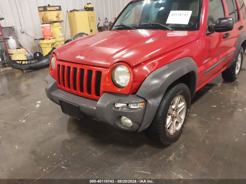 2004 Jeep Liberty Sport VIN: 1J4GL48K54W163551 Lot: 40118743