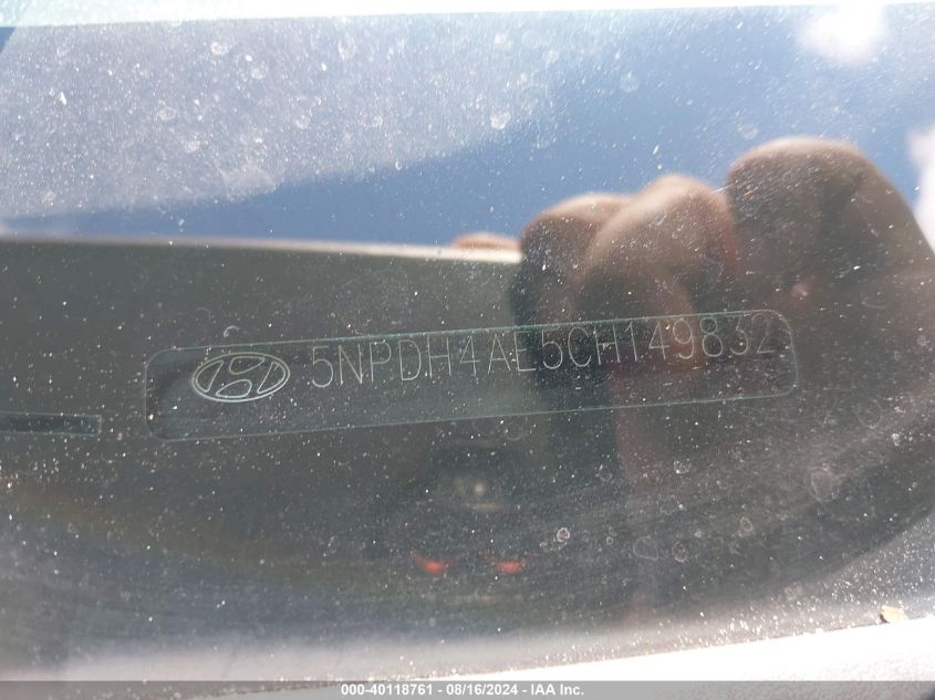 5NPDH4AE5CH149832 2012 Hyundai Elantra Gls/Limited