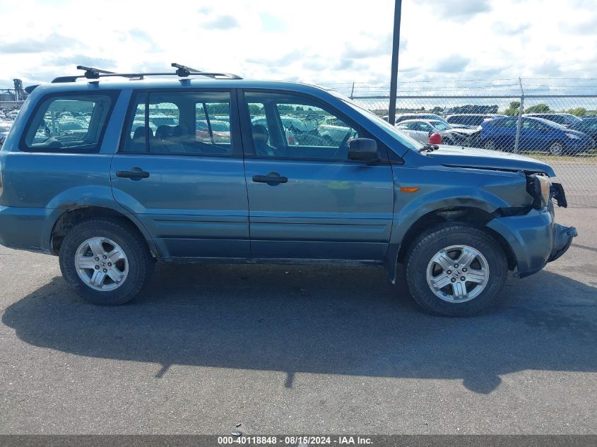 2007 Honda Pilot Lx VIN: 5FNYF18157B012810 Lot: 40118848