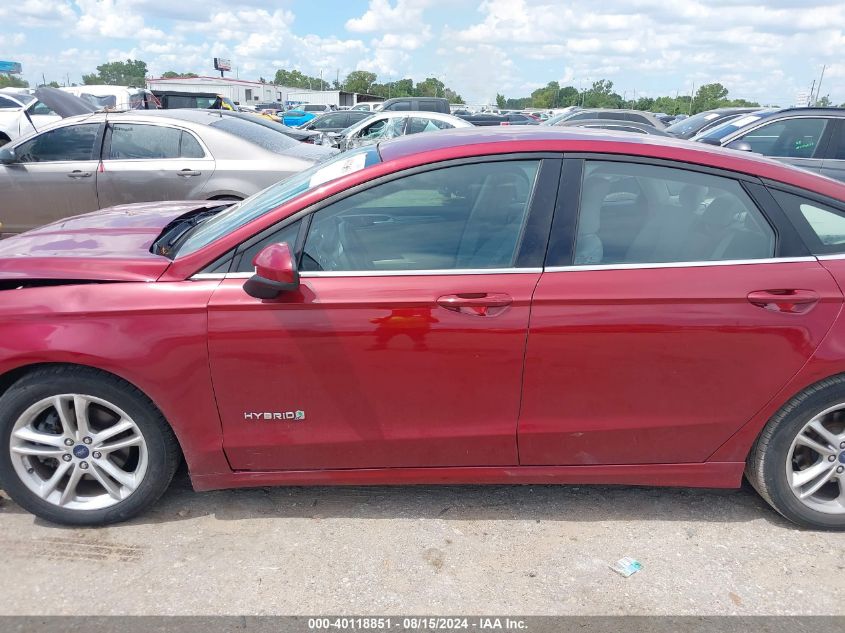 2018 Ford Fusion Hybrid Se VIN: 3FA6P0LU0JR173366 Lot: 40118851